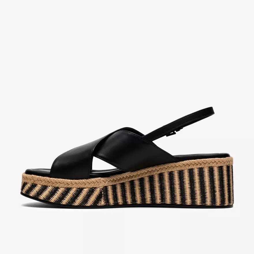 Womens Tessiah Cross2 Black Interest Wedges Womens Tessiah Cross2 Black Interest Wedges