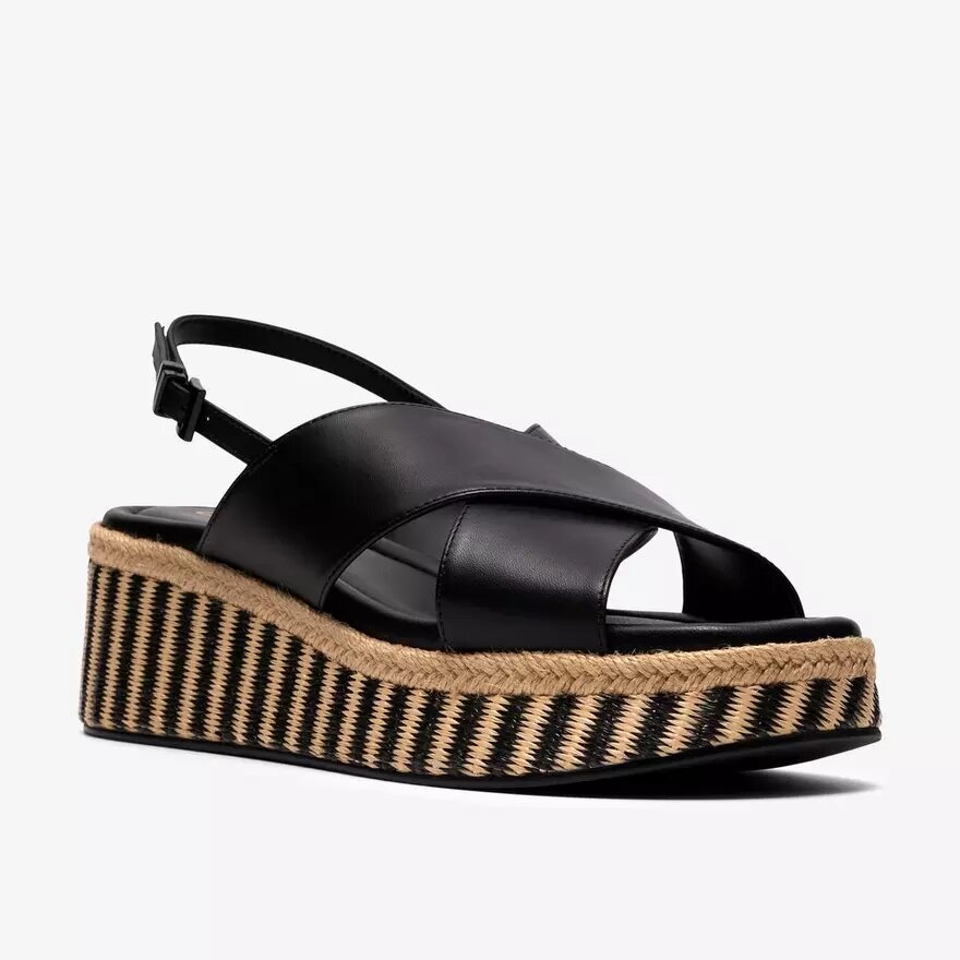 Womens Tessiah Cross2 Black Interest Wedges Womens Tessiah Cross2 Black Interest Wedges