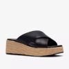 Womens Tessiah Mule 2 Black Leather Wedges