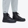 Womens Torhill Rise Black Leather Ankle Boots Us