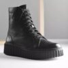 Womens Torhill Rise Black Leather Ankle Boots Us