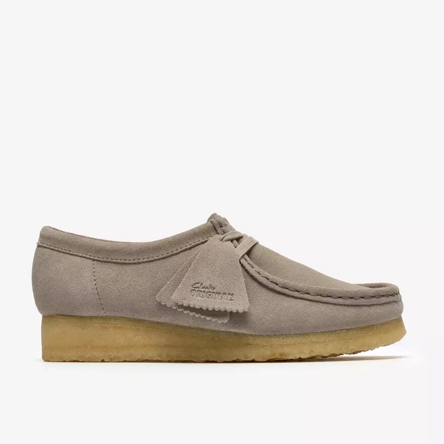 Womens Wallabee Pale Grey Suede Womens Wallabee Pale Grey Suede
